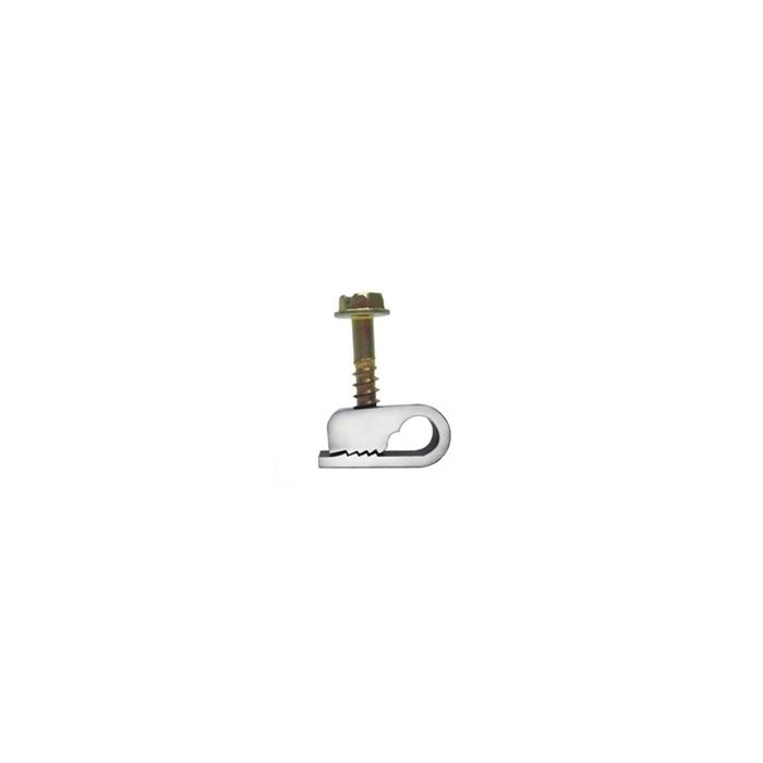 White Single Cable Clip with Screw (8202SW-B)